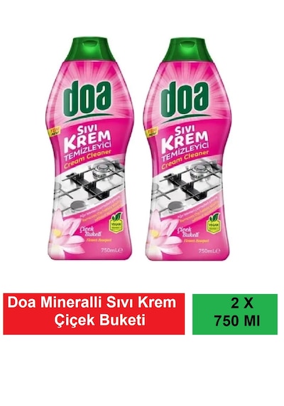 Doa Sıvı Krem Mineralli Çiçek Buketi 750 Ml Vegan X 2 Adet 2'li Set