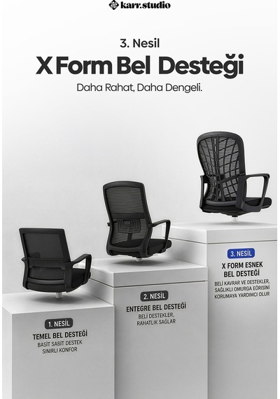 Tiran 3. Nesil Sekreter Koltuğu - Siyah Tiran 3. Nesil Sekreter Koltuğu - Siyah
