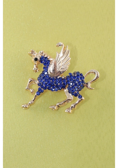Özgür Ruhun İfadesi Efsanevi Kanatlı Pegasus Atı Broş Gold Renkli Taşlı Erkek Kadın Yaka İğnesi Çok renkli 60059759