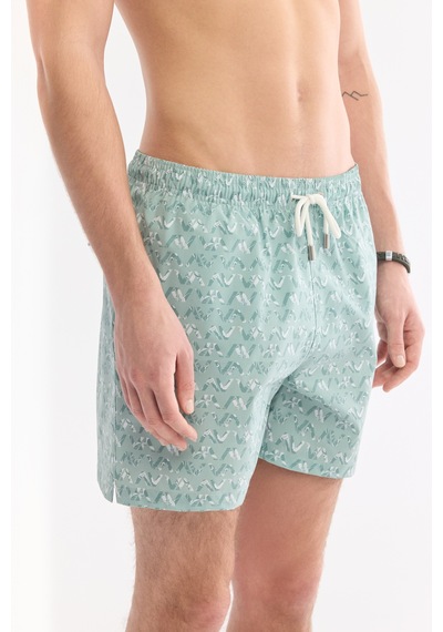 Avva Erkek Mint Yeşil Hızlı Kuruyan Baskılı Çantalı Relaxed Fit Deniz Şortu A61y3812 Mint Yeşili