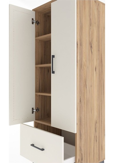 Hyperion Dolap 4 Raflı Tek Çekmeceli 2 Kapaklı 60x44x163 Çam-aytaşı Atlas Çam