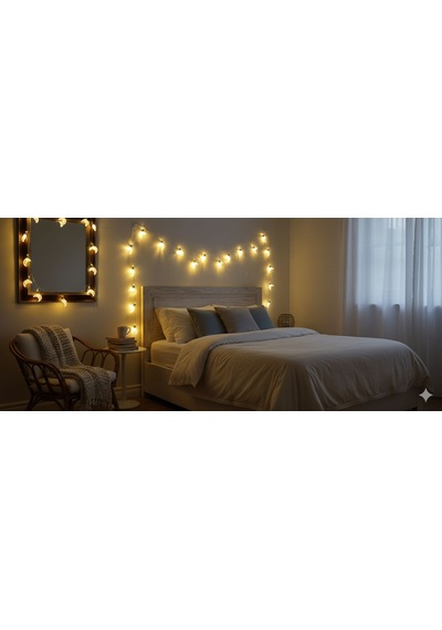 2 Metre Pilli Ay Figürlü Led Işık Gün Işığı Gün Işığı - Sarı