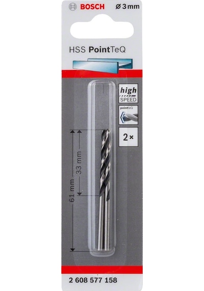 Bosch HSS-PointTeQ 3.0 mm 2'li Paket Metal Delme Ucu - 2608577158