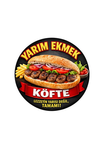 Mayeka Ekmek Arası Köfte Temalı Büfeler Cafeler Köfteciler İçin Ahşap Duvar Kapı Dekoratif Süs Tablo 3