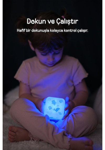 Cloud-b Ocean Şarj Edilebilir Sensörlü Gece Lambası 7x7cm Mavi