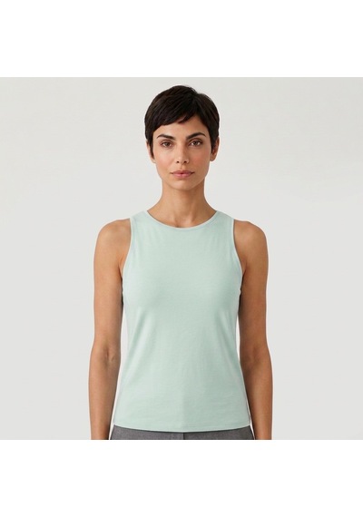 Bonbon Kadın Basic Kolsuz İçi Yarım Astarlı Tshirt Bb2538 Mint
