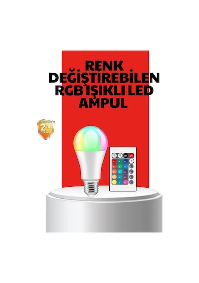 Rgb Uzaktan Kumandalı Led Ampul 16 Renkli A Kalite Orijinal Standart