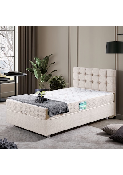 Venedik Tek Kişilik Baza Başlık Comfort Ortopedik Yatak Seti - Krem 100 x 200