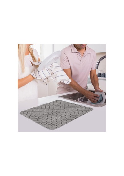 Yıkanabilir Bulasik Kurutma Mati Kurulama Bezi Kurutma Örtüsü Tezgah Üstü Bulaşıklık 40x50 Cm, Gri-1 Açık Gri - Çok Renkli Yıkanabilir Bulasik Kurutma Mati Kurulama Bezi Kurutma Örtüsü Tezgah Üstü Bulaşıklık 40x50 Cm, Gri-1 Açık Gri - Çok Renkli