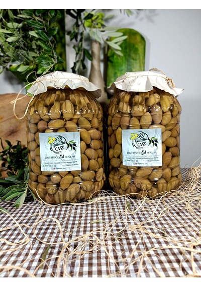 Aydın Yöresi Kalamata Cinsi İri Boy Sofralık Tatlandırılmış Kırma Yeşil Zeytin 6 Kg