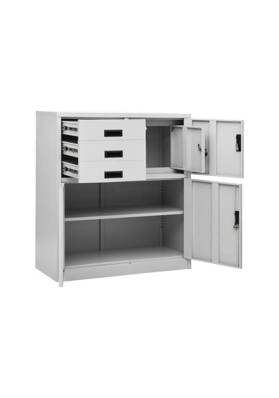 Tr Açık Gri Çelik Ofis Saklama Dolabı, 90 X 40 X 102 Cm, Ağır Hizmet Tipi Metal Saklama Dolabı, Güvenli Dosya D Diğer