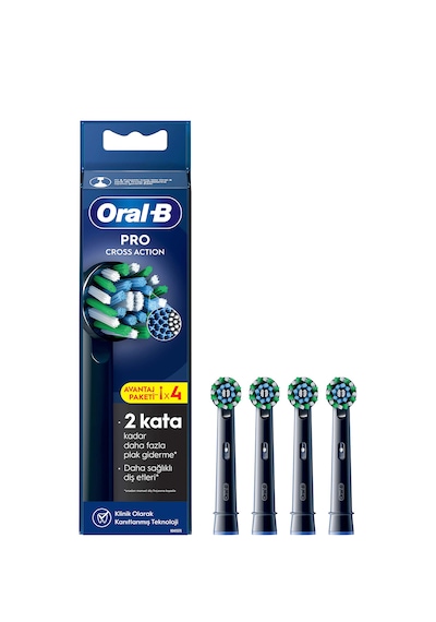 Oral-B Pro Cross Action X-filament 4 Adet Siyah Şarjlı Diş Fırçası