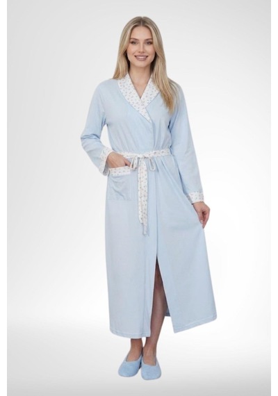 Mecit Pijama Mecit 6396 Mavi Büyük Beden Kadın Sabahlık