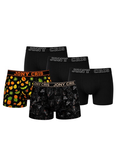 Jony Cris Erkek Boxer 5 Li Desenli Baskılı Erkek Baksır Renkli
