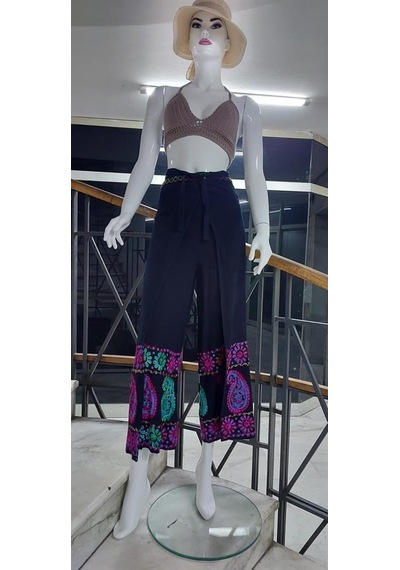 Eren Style Otantik Batik Desenli Harem Bulmaca Şalvar Pantolon 104 Cm Lacivert