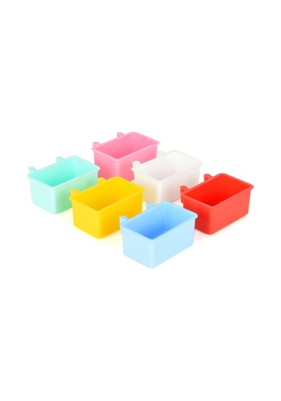 Tr Kuşlar İçin Küçük Mamalık, Renkli, 5,5 Cm, 6 Adet Set