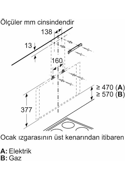 Profilo DVK8J661 80 CM Duvar Tipi Davlumbaz
