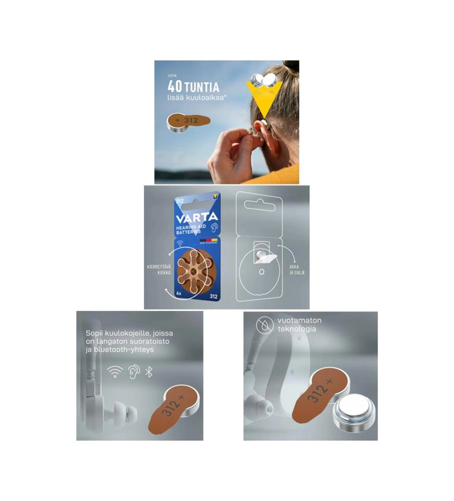 312 Numara Işitme Cihazı Pili 6lı Paket