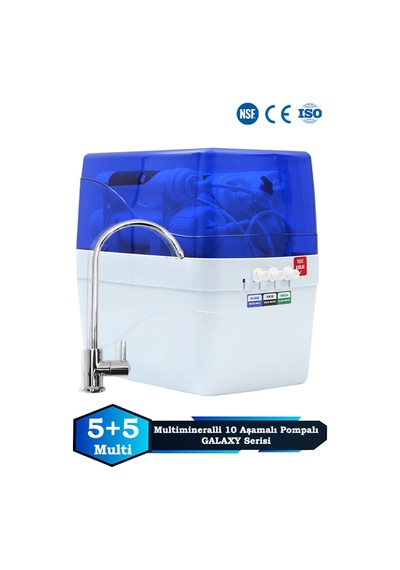 Sumarkt Galaxy Uyumlu 10 Aşamalı 8 Lt Metal Tanklı Süper Membran Teknolojili Mineralli Pompalı Su Arıtma Cihazı