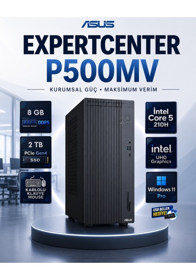 Asus ExpertCenter P500MV-C521016512G0DRNP03 Core 5 210H 8 GB 2 TB SSD W11P Masaüstü Bilgisayar