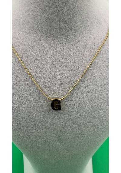 14k Altın Renginde G Harf Minimal Model Çelik Kadın Kolye Altın