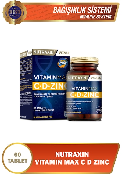 Nutraxin Vitamin Max C D Zinc 60 Tablet - Zaman Salınımlı