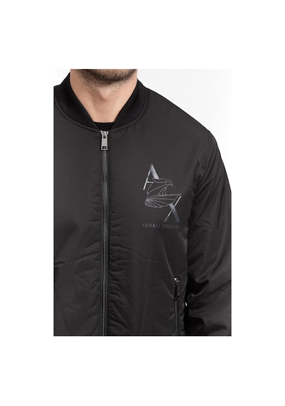 Armani Exchange Armani Baskılı Erkek Mont Siyah