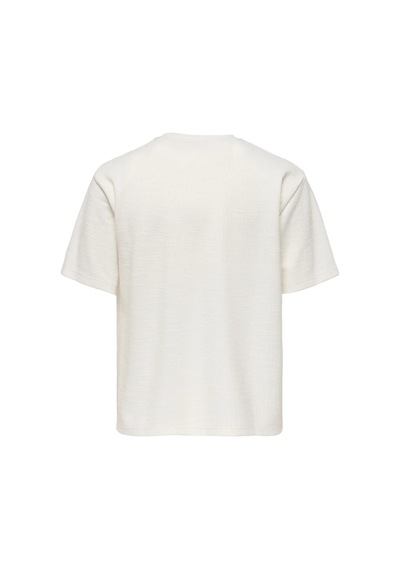 Only & Sons Erkek Bisiklet Yaka Jakarlı Beyaz T-shirt - 22037430