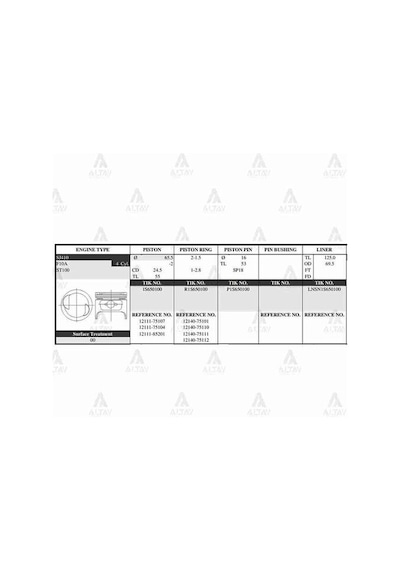 Tik 1s650100-std Pistön Takım Carry 1.0l 88-98 F10a Samurai 84-86 65.50mm Sj410 Std 1211175107