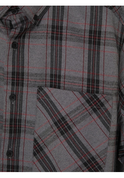 Lcw Eco Gri Regular Fit Ekose Erkek Gömlek Ceket