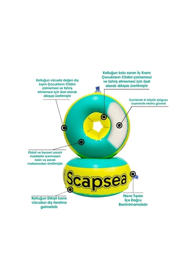 Sacapsea Çocuklar İçin Yüzme Kolluğu İçi Dolgulu 10 KG