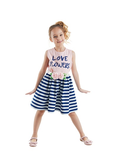 Denokids Mshb&g Çiçekli Kız Çocuk Abiye Elbise Pembe