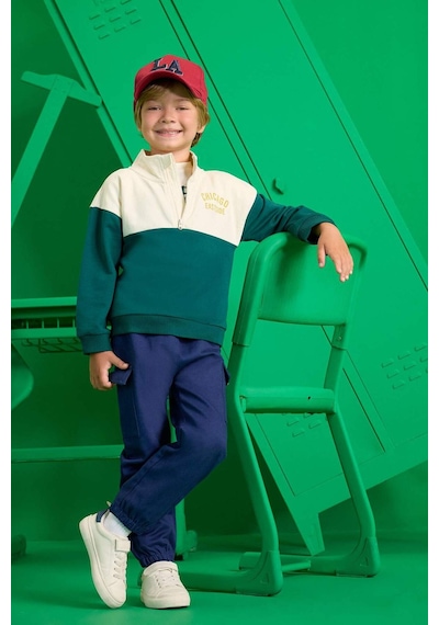 Defacto Erkek Bebek Jogger Fit Esnek Bantlı Paça Gabardin Pantolon F3668a525aunv241 Lacivert