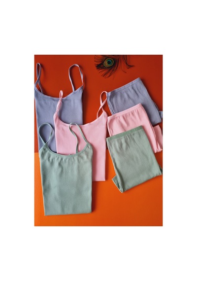 Demirsa Boutique Pamuklu Fitilli Likralı Pembe, Mavi, Yeşil Ribana Kadın İp Askılı 3'lü Atlet Ve Külot-şort Takım Pembe-yeşil-mavi1 Demirsa Boutique Pamuklu Fitilli Likralı Pembe, Mavi, Yeşil Ribana Kadın İp Askılı 3'lü Atlet Ve Külot-şort Takım Pembe-yeşil-mavi1