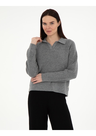Pierre Cardin Kadın Gri Melanj Kazak /triko 50296492-vr086 GRİ MELANJ Gri Melanj