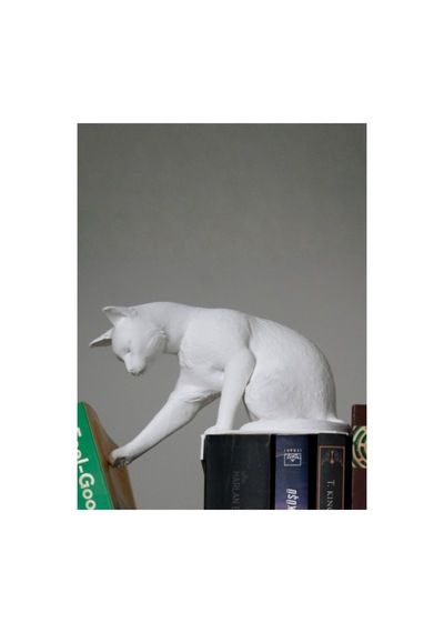 Kitap Deviren Kedi Figür 20cm