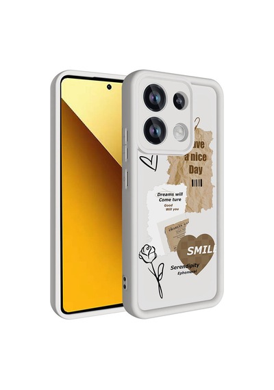 Xiaomi Redmi Note 13 4g Kılıf Kamera Korumalı Baskılı Arka Yüzey Zore Klas Kapak Siyah