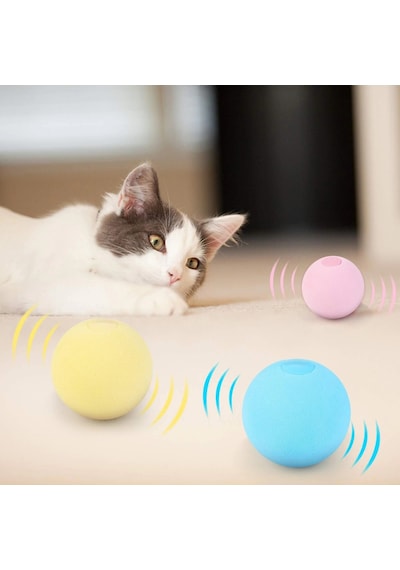 Kargo Sesli Ve Akıllı Kedi Oyuncak Topu - 50 Mm, Hayvan Sesli, Eğlenceli Kedi Oyuncağı Najmaddin