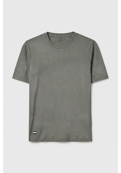 Tommy Life Haki Rahat Form Yüzeyi Dokulu Ön Dikiş Detaylı Erkek T-shirt - 88437