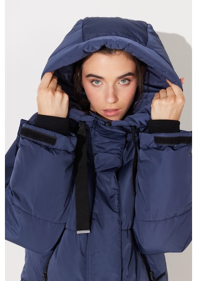 Lee Regular Fit Normal Kesim Kapüşonlu Dik Yaka Lacivert Kadın Şişme Mont L232233400 Mavi