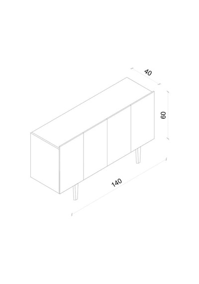 Enwood Capella Beyaz Mdf 4 Kapaklı Raflı 140 Lık Konsol Beyaz 140 X 80 Diğer