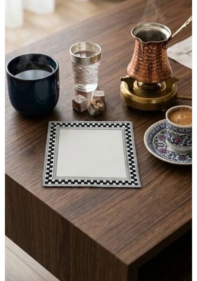 6 Adet Nakışlı Kahve Yanı Sunum Peçetesi 15x15 Cm Kokteyl Peçetesi, Bardak Altlığı, Çeyizlik Çok Renkli