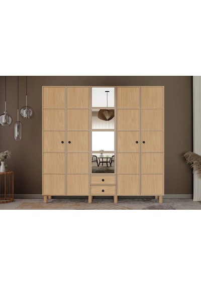 Misea 5 Kapılı Mdf Gardırop Çok Renkli Misea 5 Kapılı Mdf Gardırop Çok Renkli