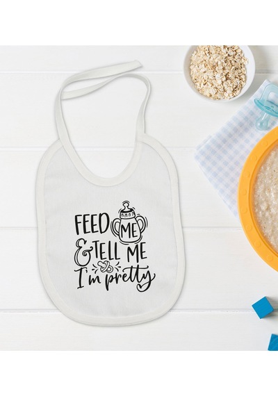 BK Kids Im Pretty Tasarımlı Bebek Mama Önlüğü - Model 1