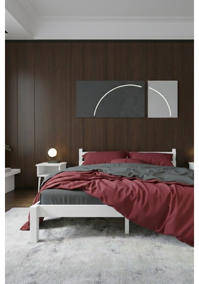 Renazzo Letto Masif Ahşap Karyola Beyaz 140x200 Beyaz - 140 X 200