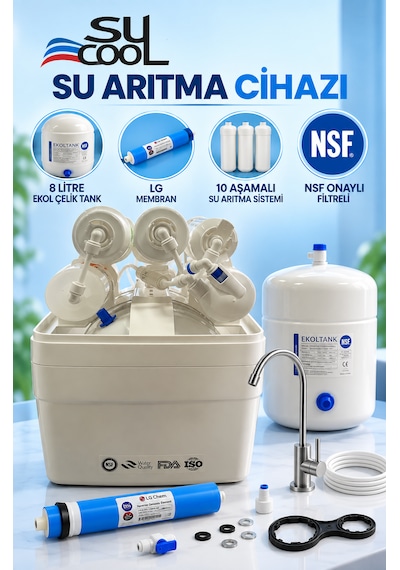 Sucool 10 Aşamalı Lg Membranlı Çelik Tanklı Su Arıtma Cihazı 1