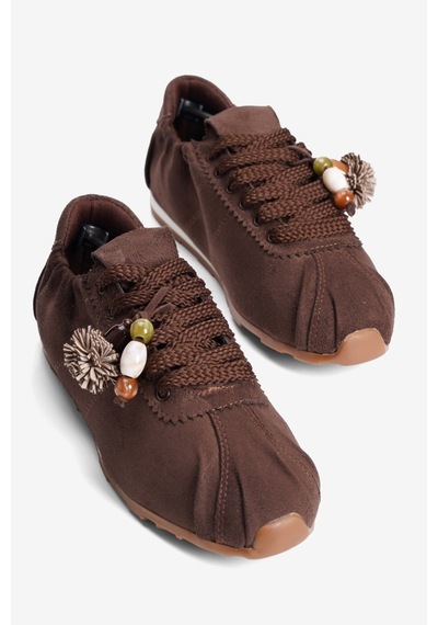 Mubiano Kadın Süet Sneaker Arka Lastikli Aksesuarlı Spor Ayakkabı Moya Kahverengi Kahve Rengi Mubiano Kadın Süet Sneaker Arka Lastikli Aksesuarlı Spor Ayakkabı Moya Kahverengi Kahve Rengi