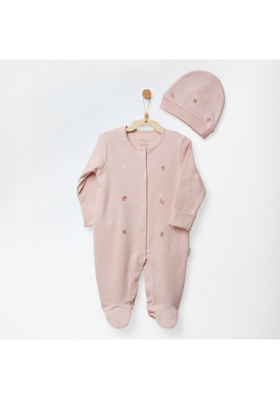Andywawa Floral Dreams Kız Bebek Şapka Tulum Takım Ac27021 Pembe