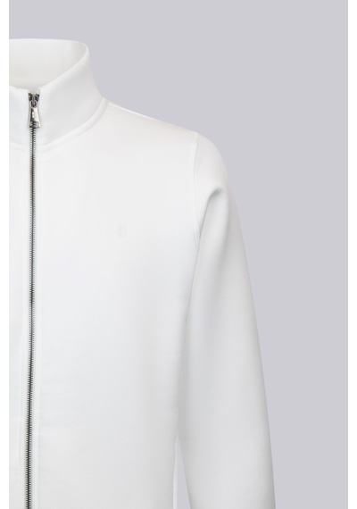 Hatemoğlu Beyaz Regular Fit Pamuklu Tam Fermuarlı Sweatshirt 30228 Beyaz