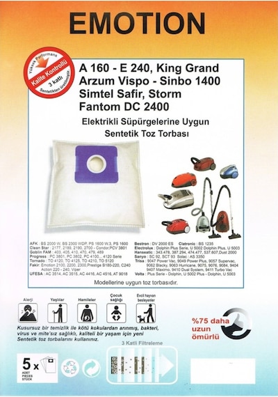 Fakir Redvac 2000 Toz Torbası 10 Adet Uyumlu